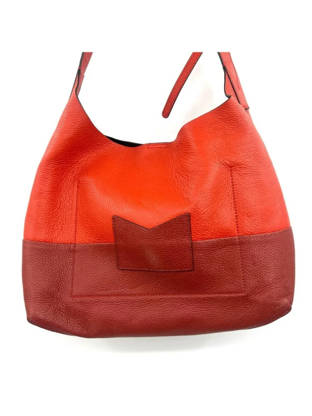 Michael Kors Junie Medium Pebbled Leather Orange Hobo Bag w/Dust Bag